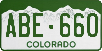 CO license plate ABE660