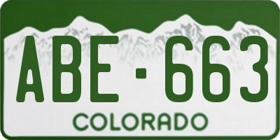CO license plate ABE663