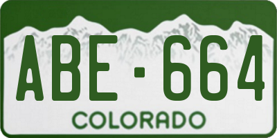 CO license plate ABE664