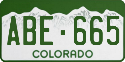 CO license plate ABE665