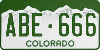 CO license plate ABE666