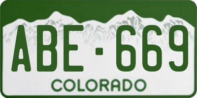 CO license plate ABE669