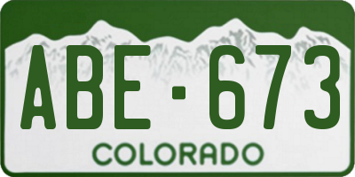 CO license plate ABE673