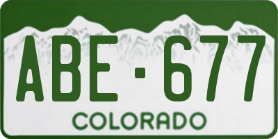 CO license plate ABE677