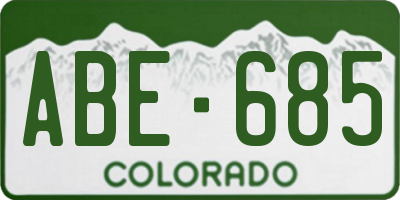 CO license plate ABE685