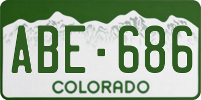 CO license plate ABE686