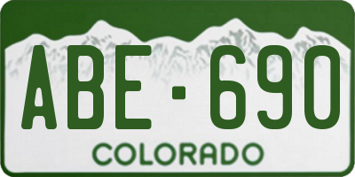 CO license plate ABE690