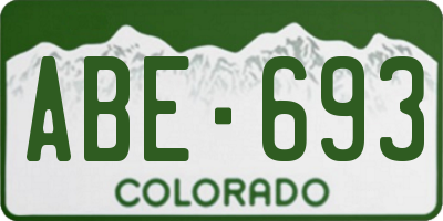 CO license plate ABE693