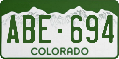 CO license plate ABE694