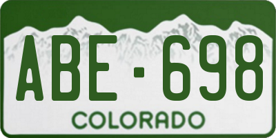 CO license plate ABE698