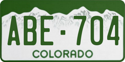 CO license plate ABE704