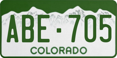 CO license plate ABE705