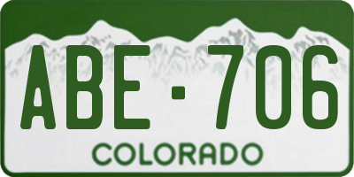 CO license plate ABE706