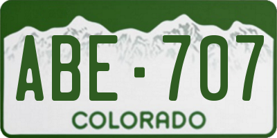 CO license plate ABE707