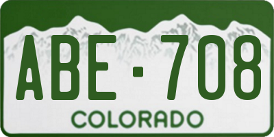 CO license plate ABE708