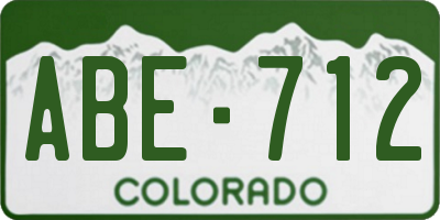 CO license plate ABE712