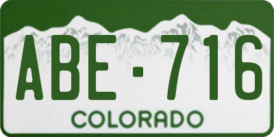 CO license plate ABE716