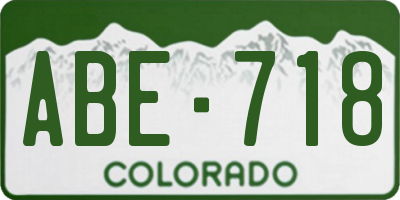 CO license plate ABE718