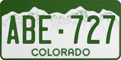 CO license plate ABE727