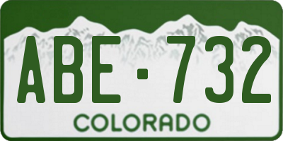 CO license plate ABE732