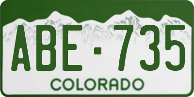 CO license plate ABE735