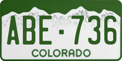 CO license plate ABE736
