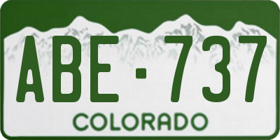 CO license plate ABE737