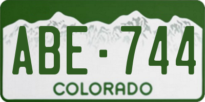 CO license plate ABE744