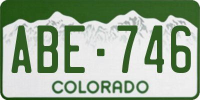 CO license plate ABE746