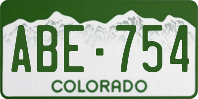 CO license plate ABE754