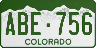 CO license plate ABE756
