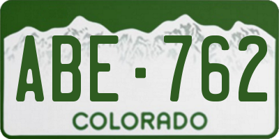 CO license plate ABE762