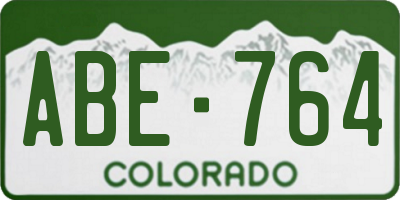 CO license plate ABE764