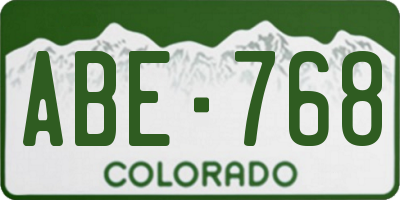 CO license plate ABE768