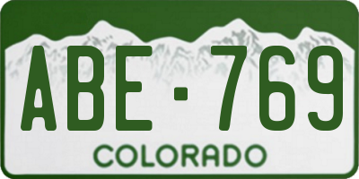 CO license plate ABE769
