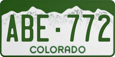 CO license plate ABE772
