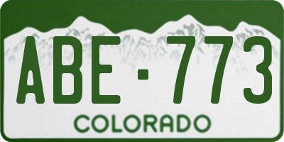 CO license plate ABE773