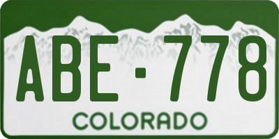 CO license plate ABE778