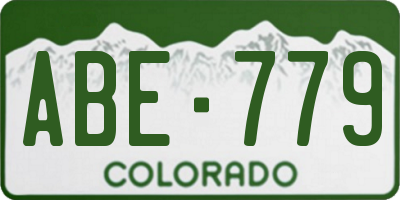CO license plate ABE779