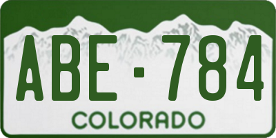 CO license plate ABE784