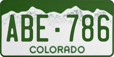 CO license plate ABE786