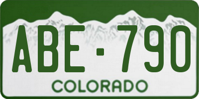 CO license plate ABE790