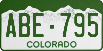 CO license plate ABE795