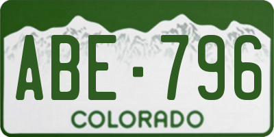 CO license plate ABE796