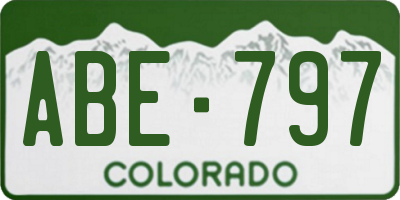 CO license plate ABE797