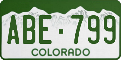 CO license plate ABE799