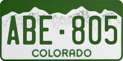 CO license plate ABE805
