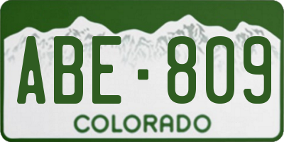 CO license plate ABE809