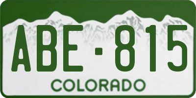 CO license plate ABE815