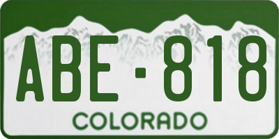 CO license plate ABE818